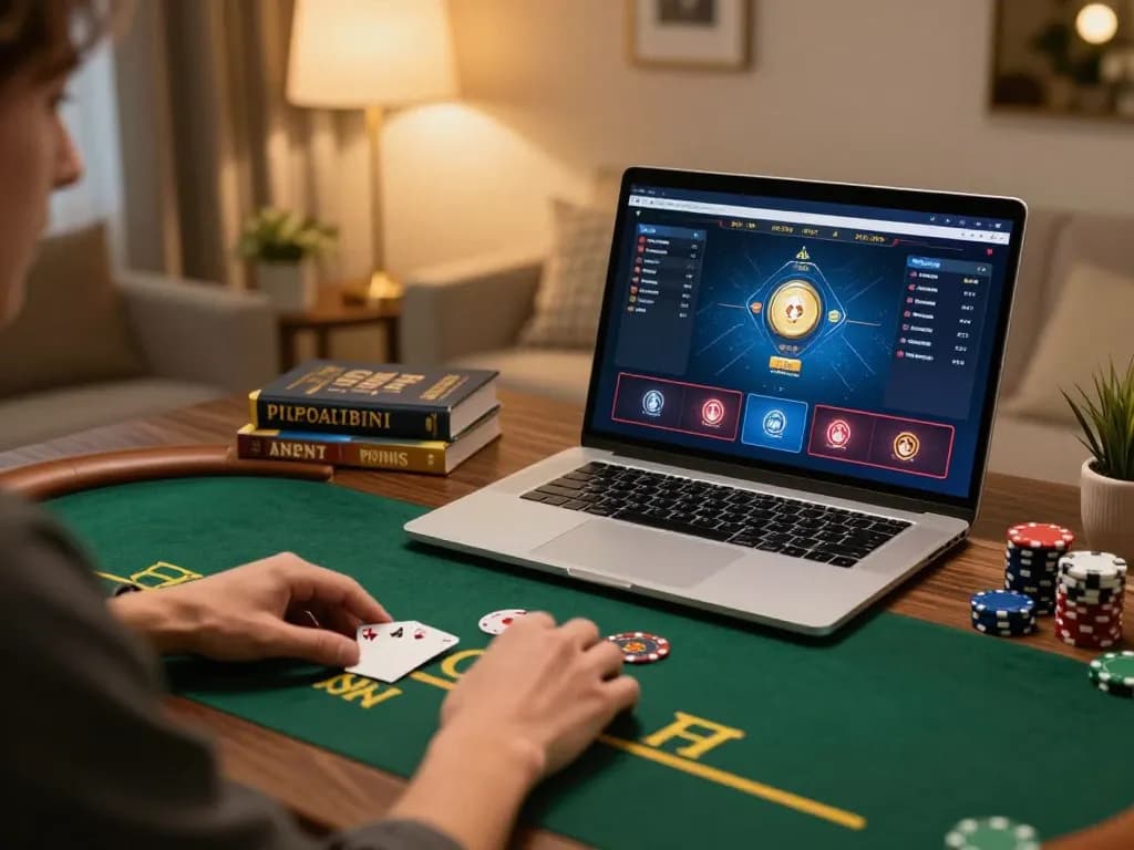 Player enjoying 789 live dealer poker strategy at a stylish home setup