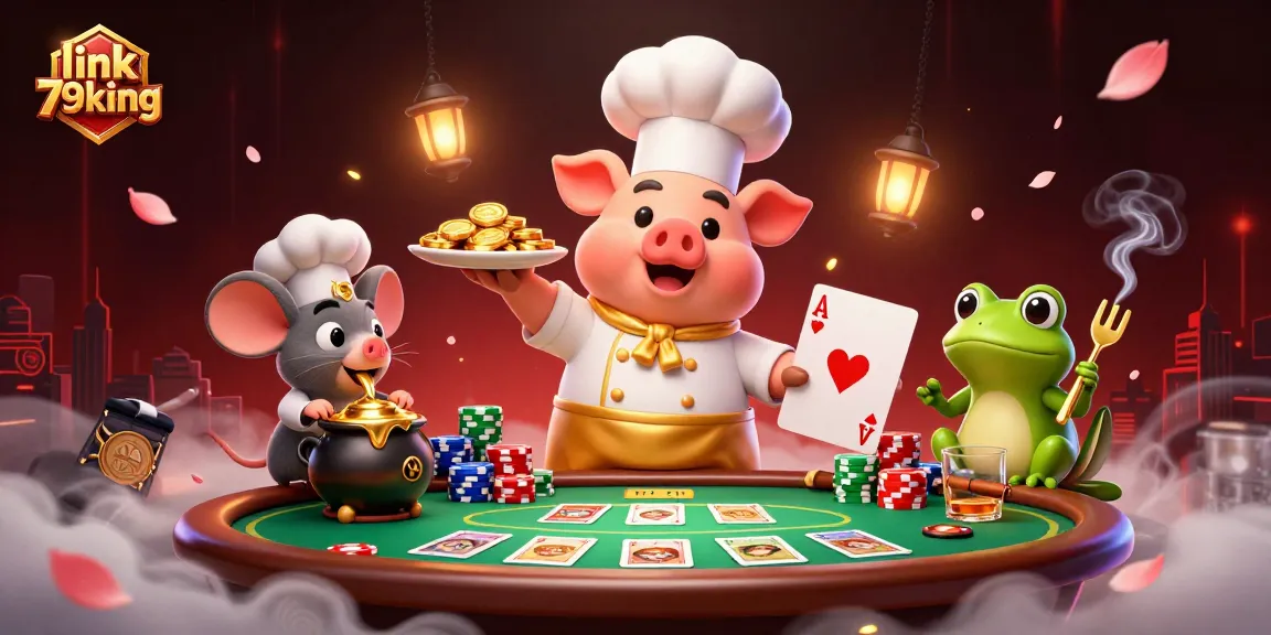 Engage in thrilling gaming at link 79king with a dynamic scene of gambling excitement.