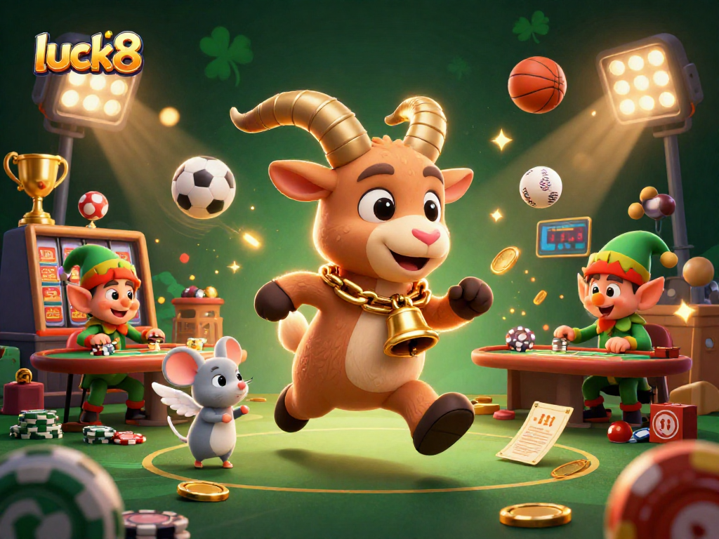 Experience excitement at luck8 with dynamic characters in a festive casino setting.