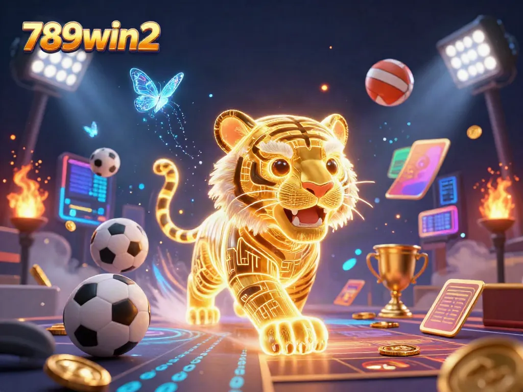 Experience the dynamic action at 789win2, featuring a vibrant 3D casino scene with a golden tiger in neon.