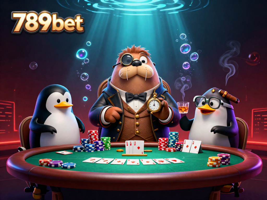 Experience dynamic poker action at 789bet with a jolly walrus and sophisticated characters.