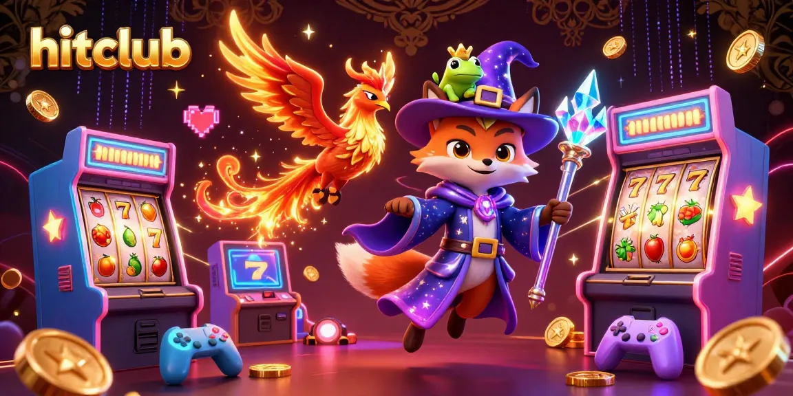 Engage with hitclub's vibrant 3D gaming scene featuring lucky slot machines and enchanting characters.