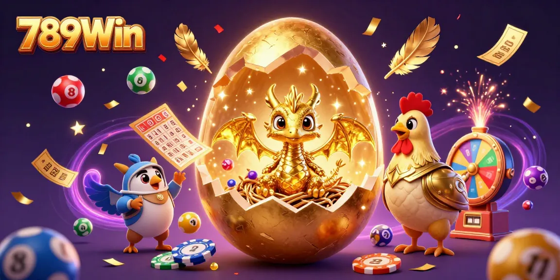 Experience the thrill of winning with 789Win's vibrant casino atmosphere, featuring a golden dragon and lottery elements.