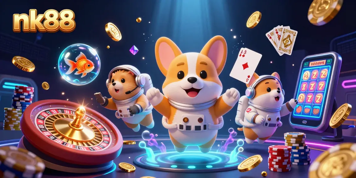 Experience thrilling gameplay at nk88 with vibrant casino elements floating in a dynamic space.