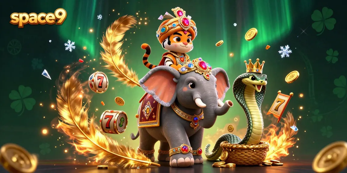 Experience thrilling gameplay with space9 at this vibrant casino illustration featuring dynamic slots and rewards.