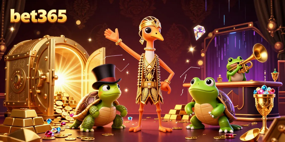 Bet365-themed vibrant 3D illustration showing dynamic gambling elements and enchanting characters.