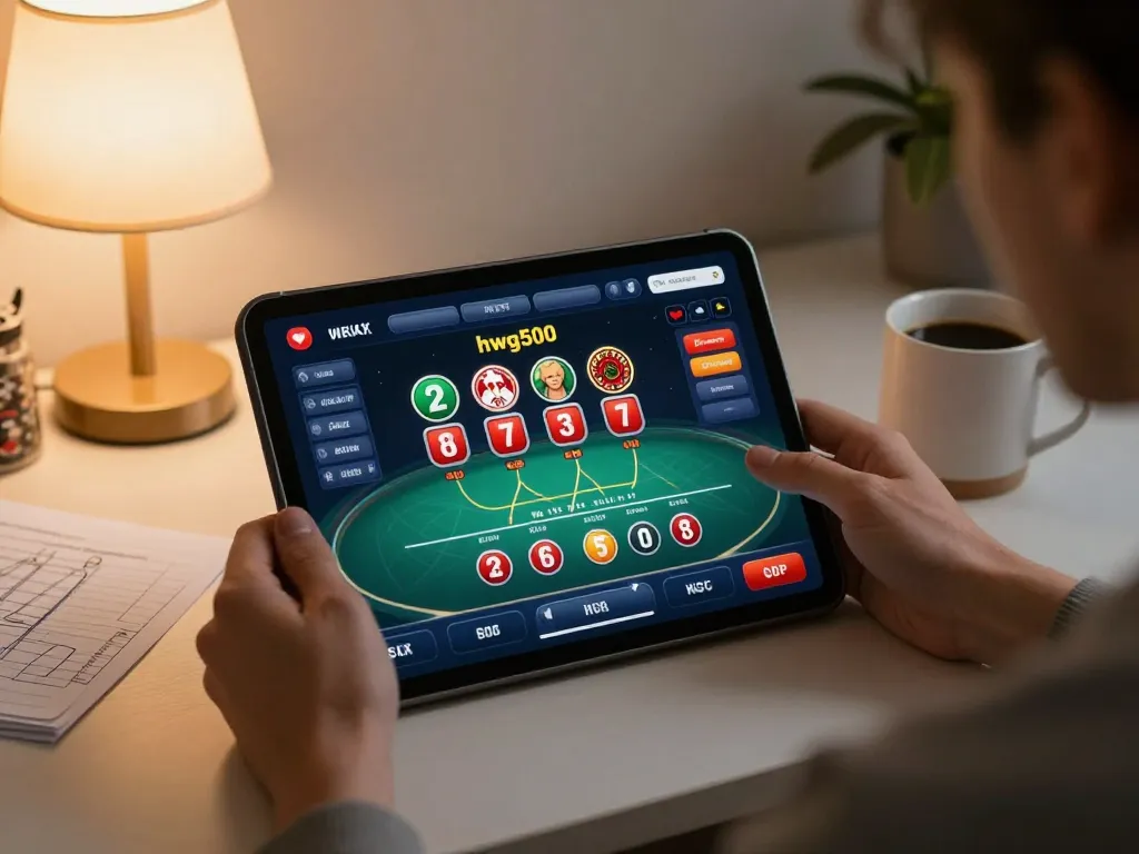 Enjoying live dealer games on hwg500 casino with tablet and poker interface