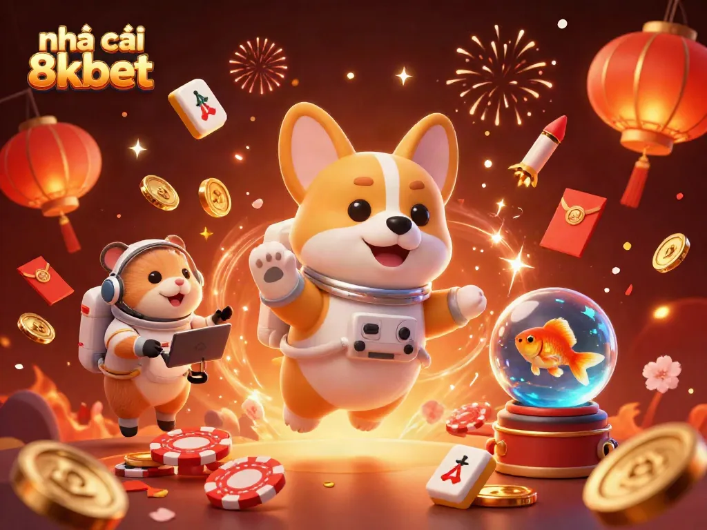 Experience the thrill of nhà cái 8kbet in an ultra-detailed casino scene with engaging digital characters.