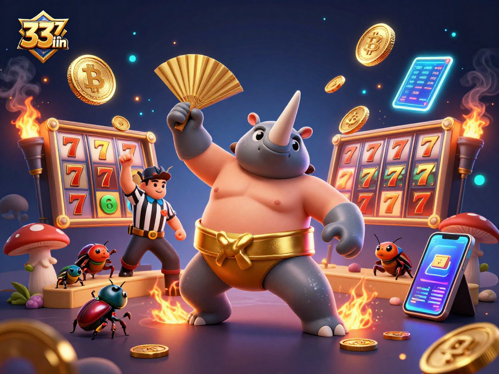 Experience thrilling gameplay with 33win's vibrant casino scene featuring dynamic characters.