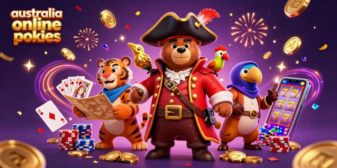 Engage with the best australia online pokies featuring dynamic scenes of a pirate captain bear, a fierce tiger, and dazzling slot reels.