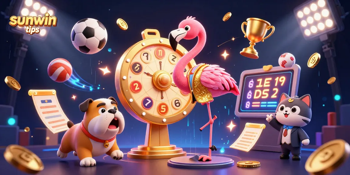 Experience thrilling sunwin tips gameplay with a dynamic game show scene featuring sports and prizes!