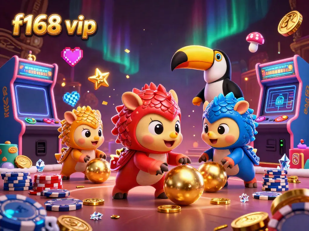 Experience thrilling gameplay with f168 vip in this vibrant casino-inspired scene of rival pangolins.